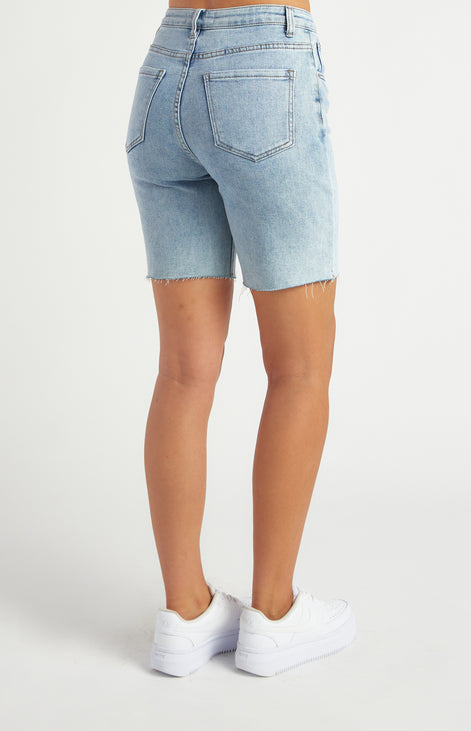 High Waist Cut Off Skinny Denim Shorts