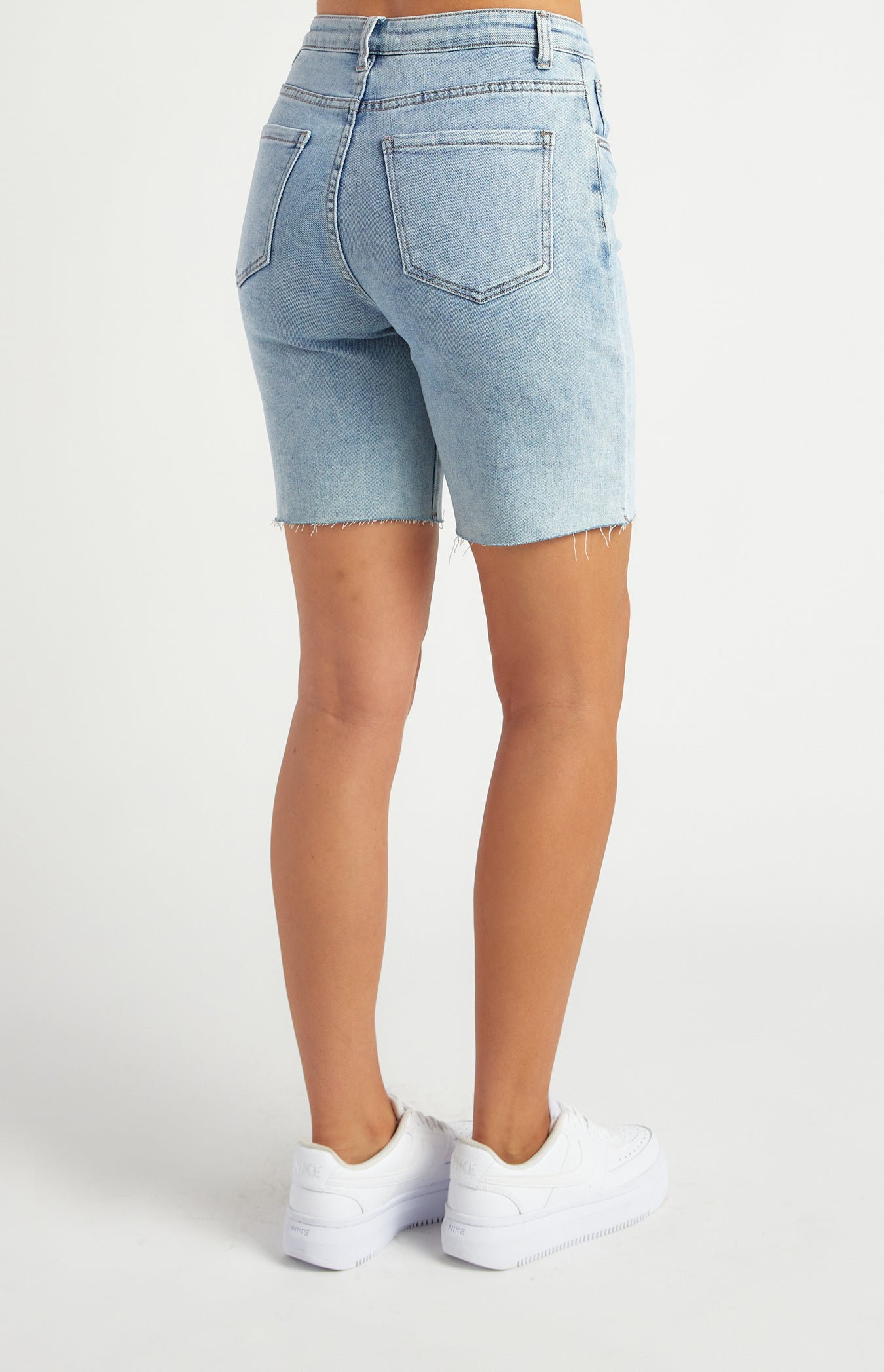 High Waist Cut Off Skinny Denim Shorts
