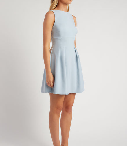 Stretch Fabric Cinched Waist Detail Mini Dress