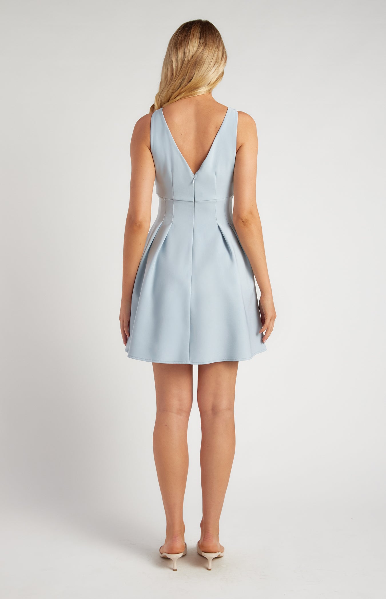 Stretch Fabric Cinched Waist Detail Mini Dress