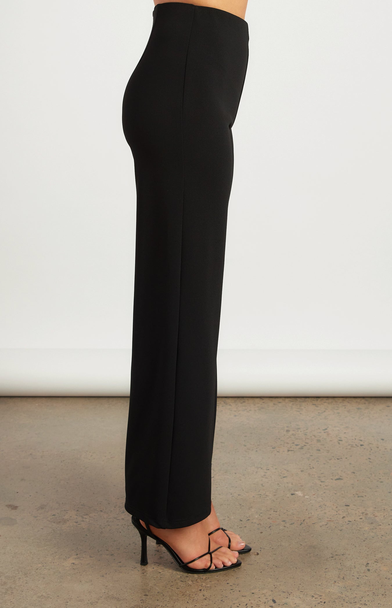 High Waisted Jersey Pants with Zip