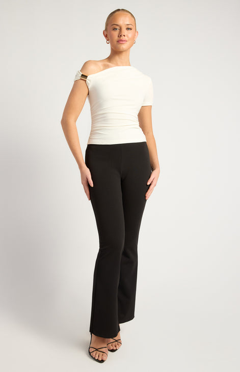 One Shoulder Gold Hardware Details Top